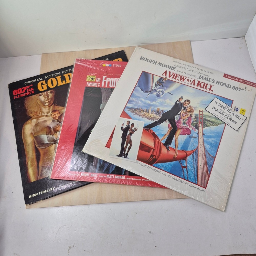 James Bond 3 Vinyl Records Goldfinger From Russia With Love A View to a Kill‎